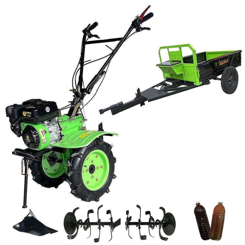 maitaro Мотофреза ТУНДЖА 8000К 7 к.с. + ремарке 1250x850x300, до 500 кг